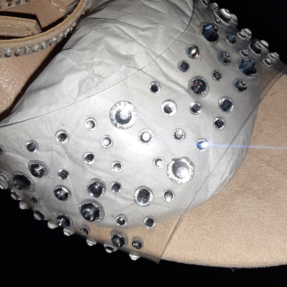 CLEAR JEWELED HEELED SANDALS SHOES SANDAL HIGH HEELS - Picture 8 of 15